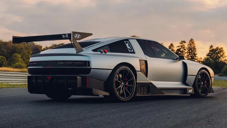 Hyundai N Vision 74 on track demonstrating performance capabilities